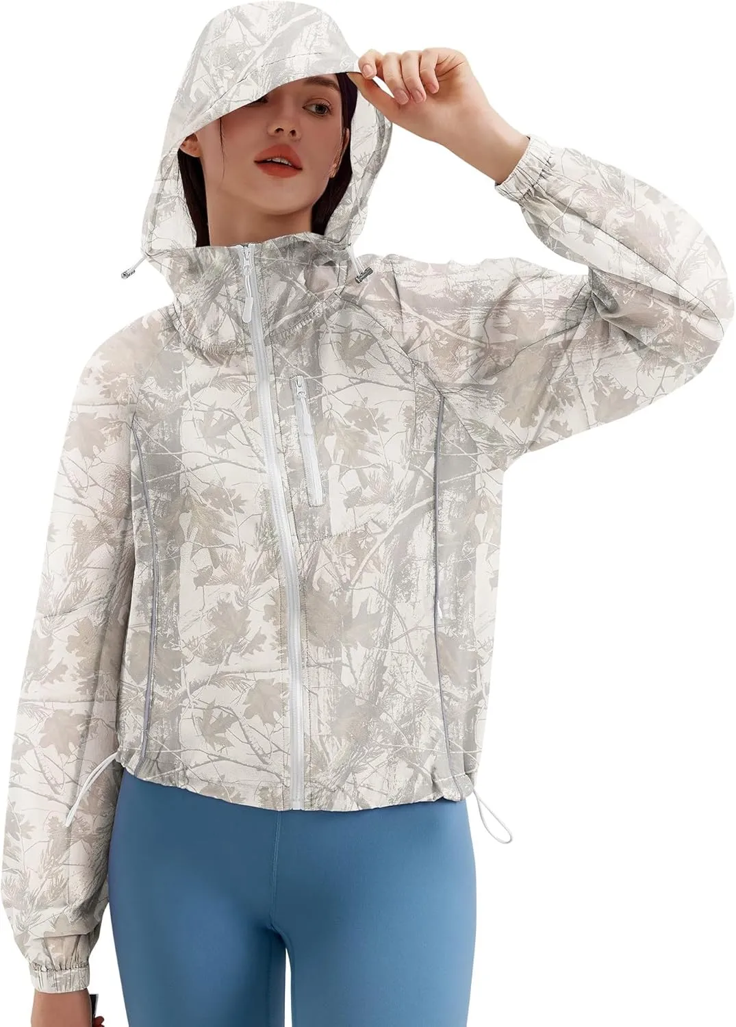 Avoogue Women's UPF 50  Sun Protection UV Jacket Full Zip Lightweight Jacket Athletic Workout Hoodie