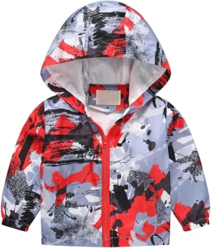 Baby Girls Jackets with Hood Windbreakers Windproof Raincoat Spring Outwear Coat Zipper Up Trench Outerwear
