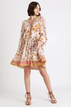Berenice - Robe Patineuse Blanc Et Marron