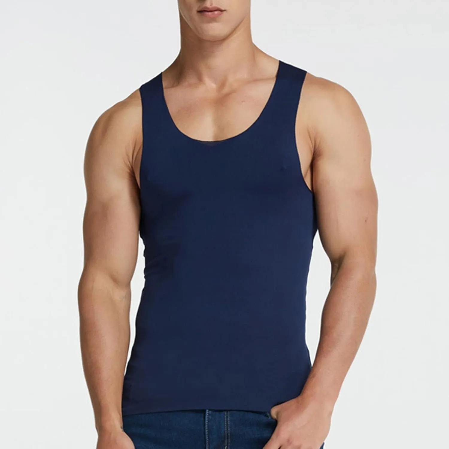 Big and Tall Tank Tops for Men Sleeveless Gym Workout Summer Muscle Tee Vest Athletic Sports Compression Undershirt