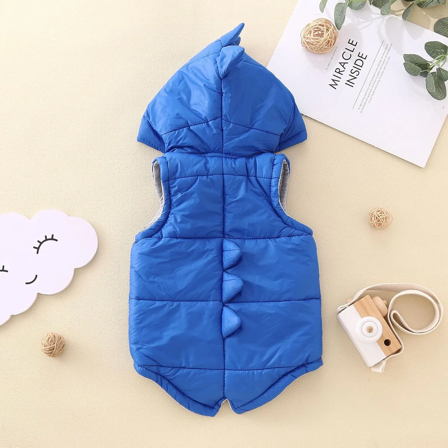Boys Vest Kids Winter Coat Dinosaur Jacket Outerwear Girls Toddler Hooded Baby Boys Kids Winter down Jacket Boys