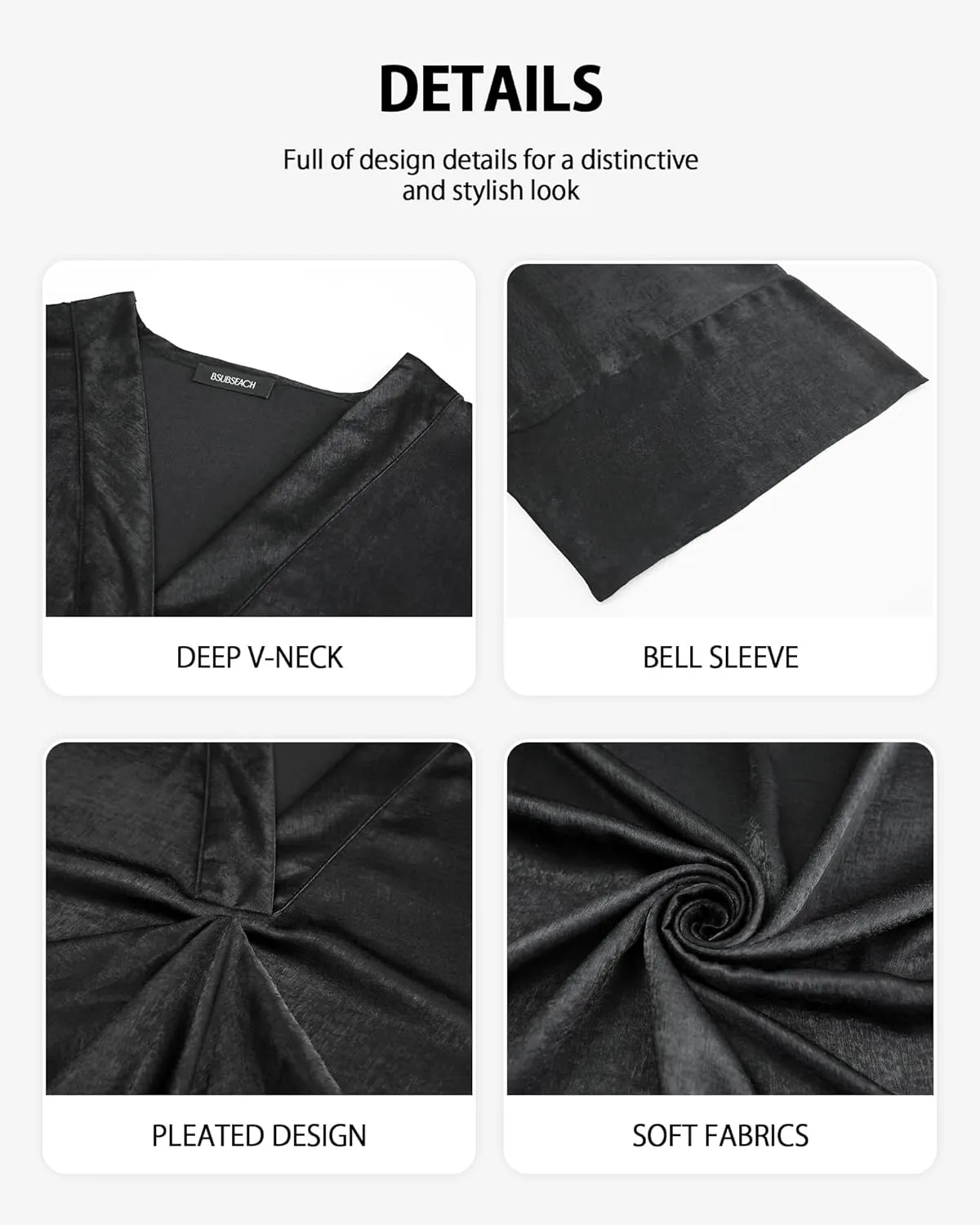 Bsubseach Kaftan Dresses for Women Satin V-Neck Caftans Coverups Long Dress Plus Size Beach Cover Up