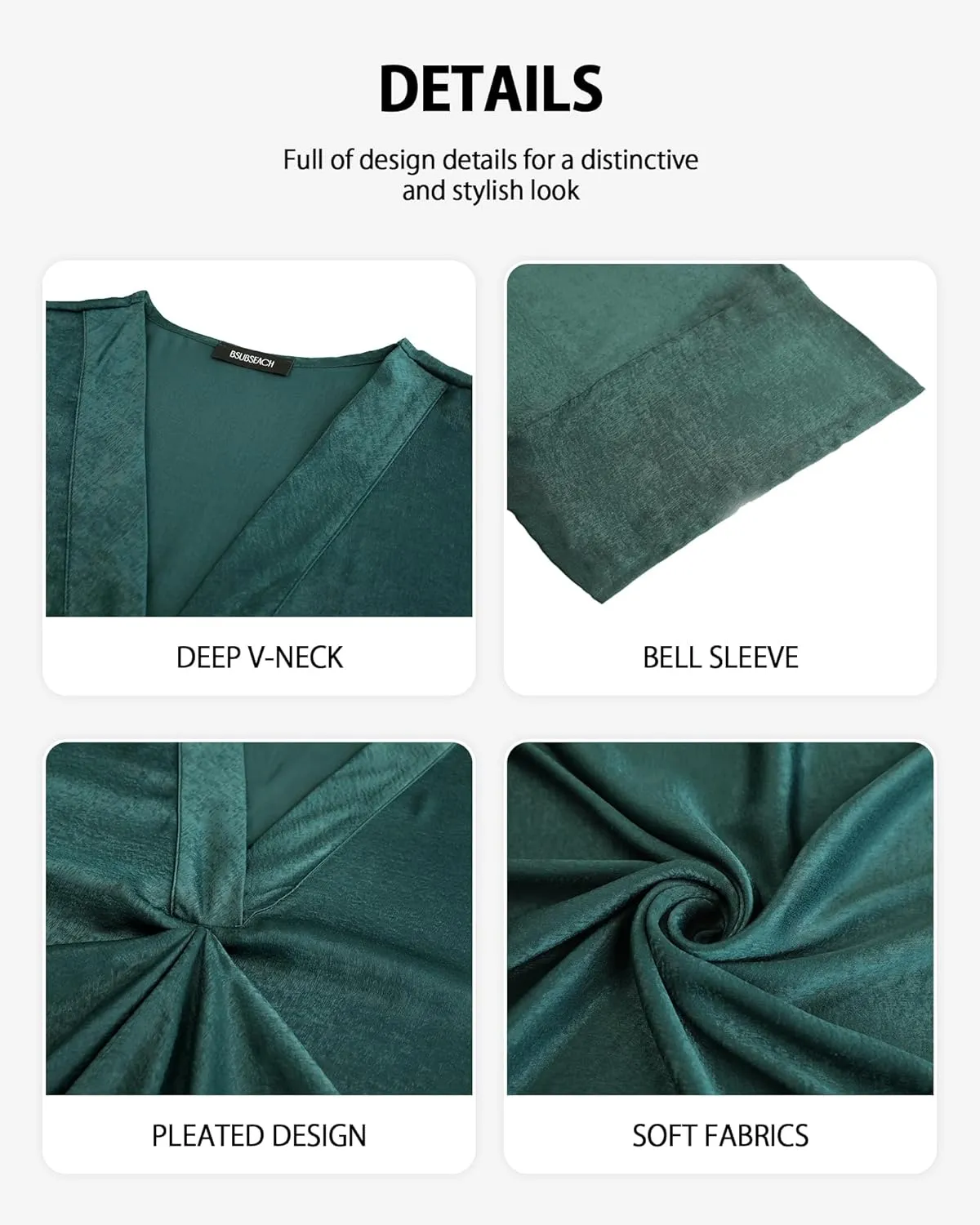 Bsubseach Kaftan Dresses for Women Satin V-Neck Caftans Coverups Long Dress Plus Size Beach Cover Up