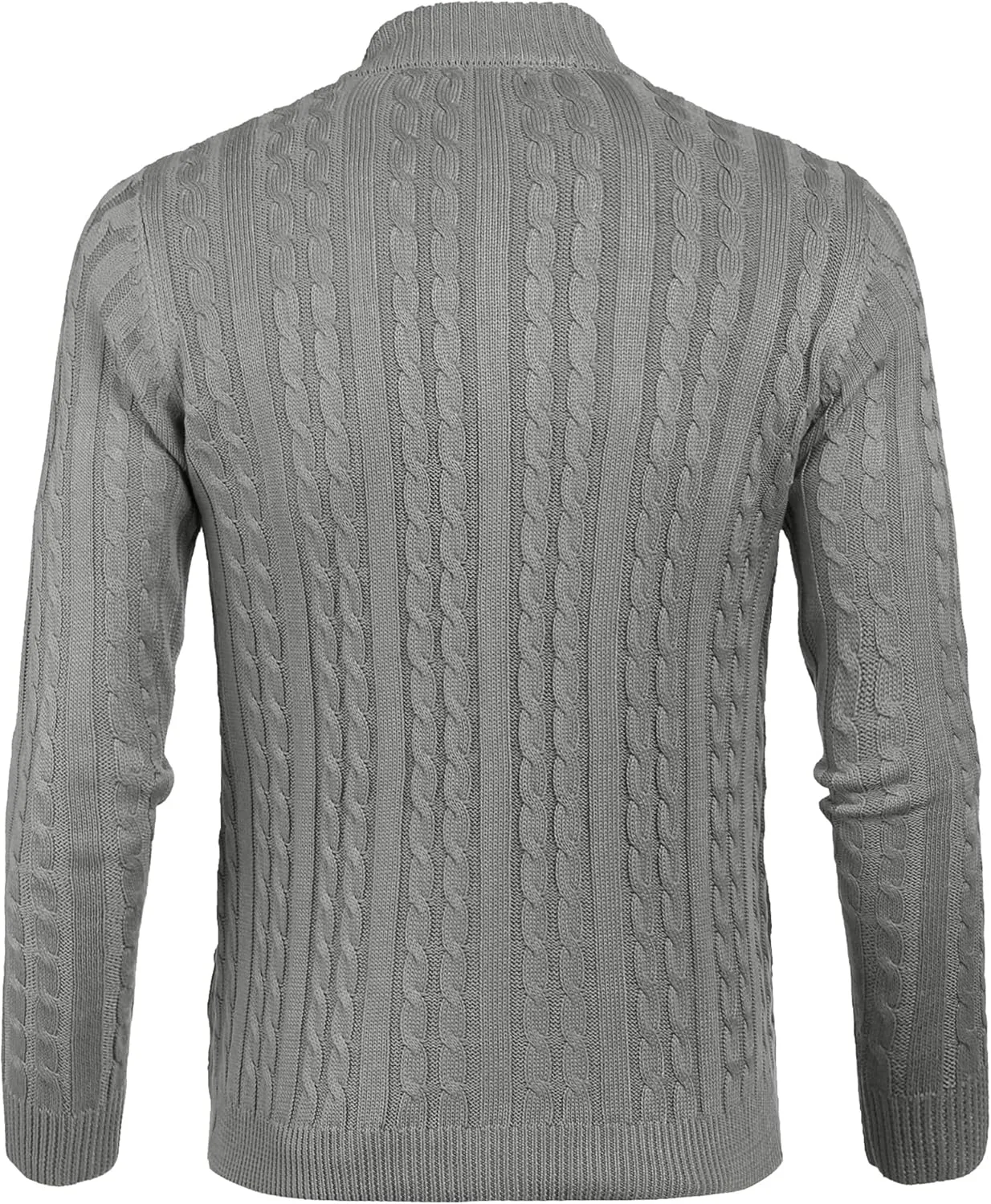 COOFANDY Men's Full Zip Cardigan Sweater Slim Fit Cable Knitted Zip Up Sweater with Pockets