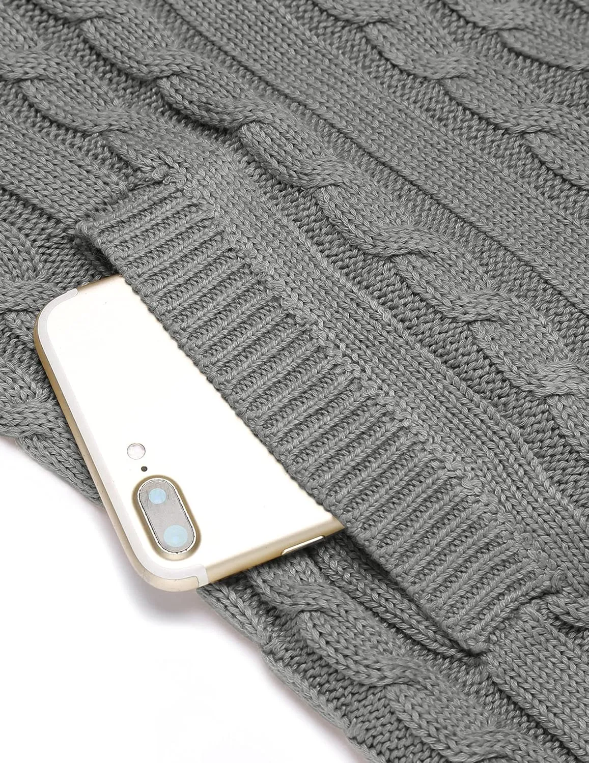 COOFANDY Men's Full Zip Cardigan Sweater Slim Fit Cable Knitted Zip Up Sweater with Pockets