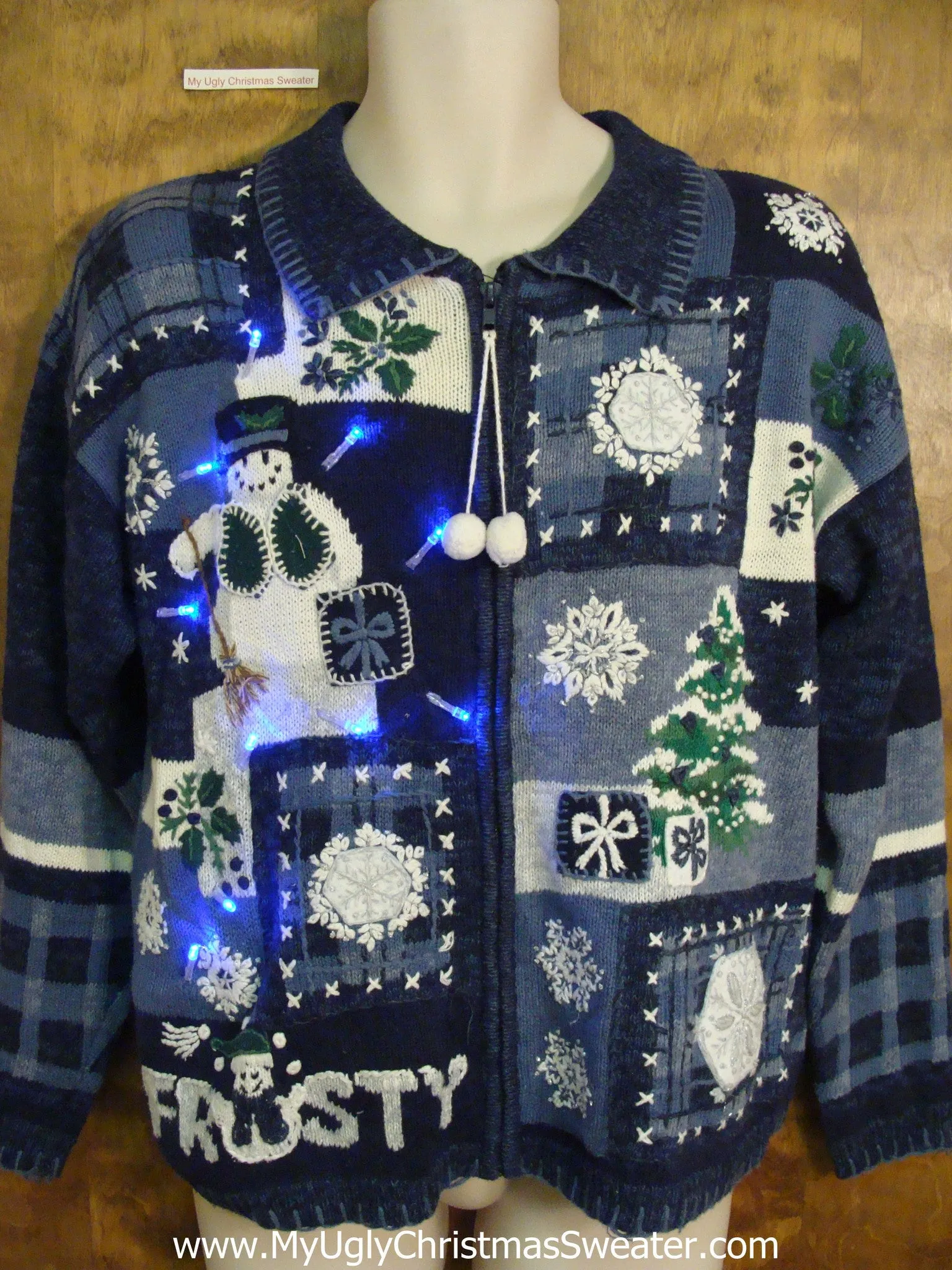 FROSTY Themed 2sided Light Up Ugly Xmas Sweater