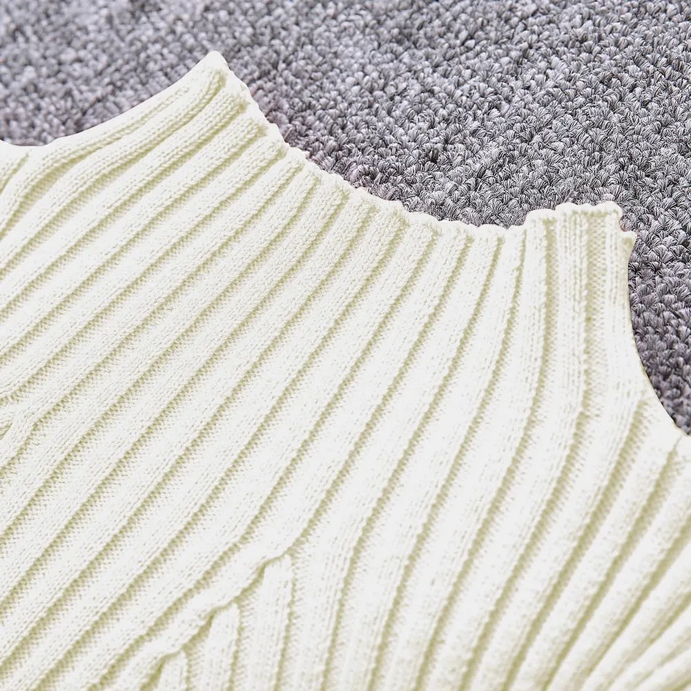 Girls Knit Sweater Dress Long Sleeve High Neck Winter Sweater Dress Size 3-12T