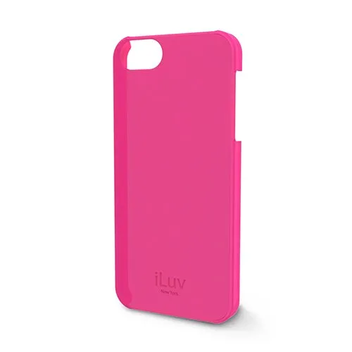 iLuv ICA7H305PNK Overlay Translucent Hardshell Case for Apple iPhone 5 and iPhone 5S - 1 Pack - Retail Packaging - Pink