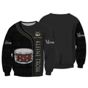 Kleine Trom Personalized Name 3D Sweatshirt Zipper Hoodie Shirts, Gift for Musician Lovers Christmas
