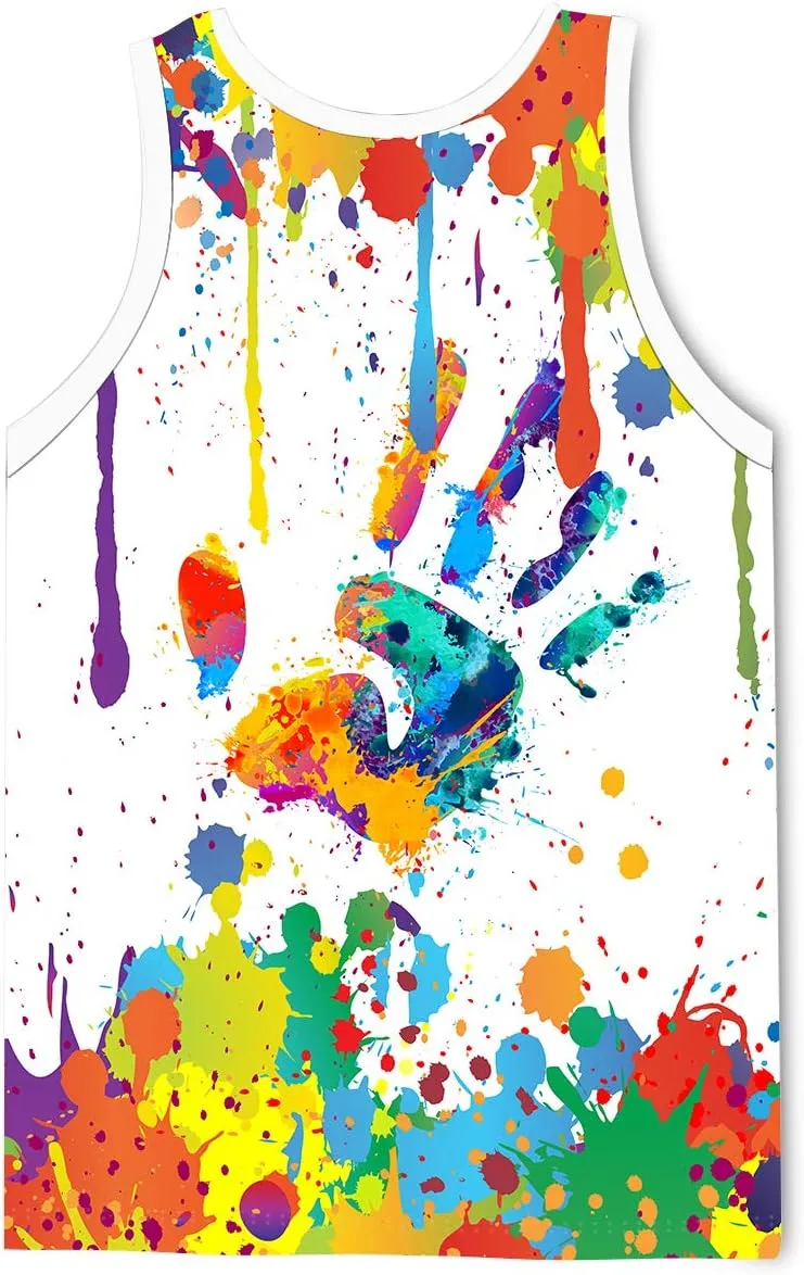 LAIDIPAS Men's 3D Tank Tops Summer Casual Novelty Sleeveless Shirt Unisex Colorful Graphics Top Tees Shirt