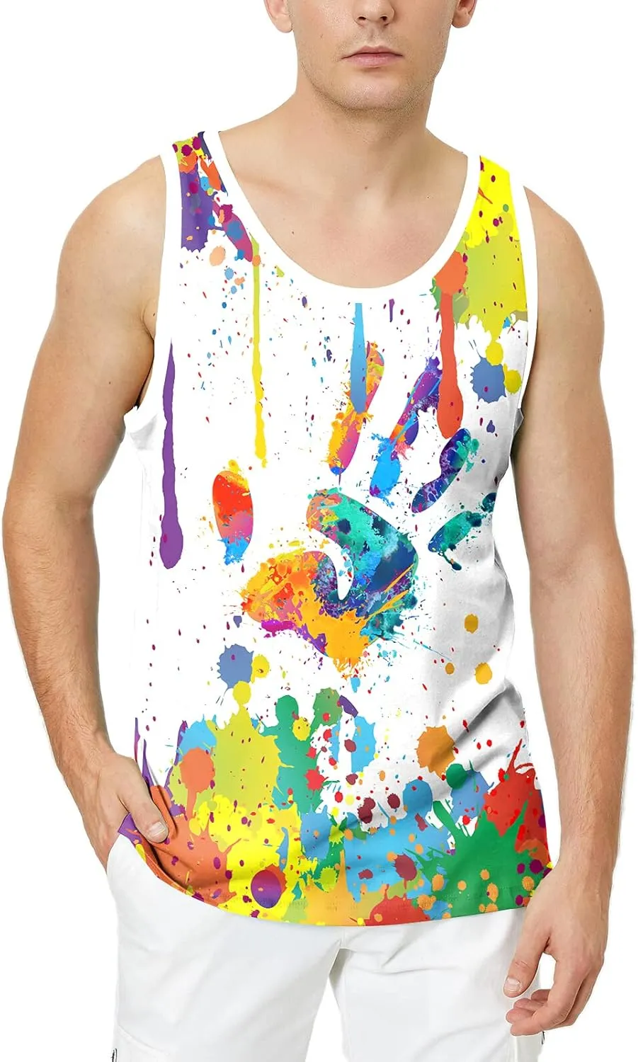 LAIDIPAS Men's 3D Tank Tops Summer Casual Novelty Sleeveless Shirt Unisex Colorful Graphics Top Tees Shirt