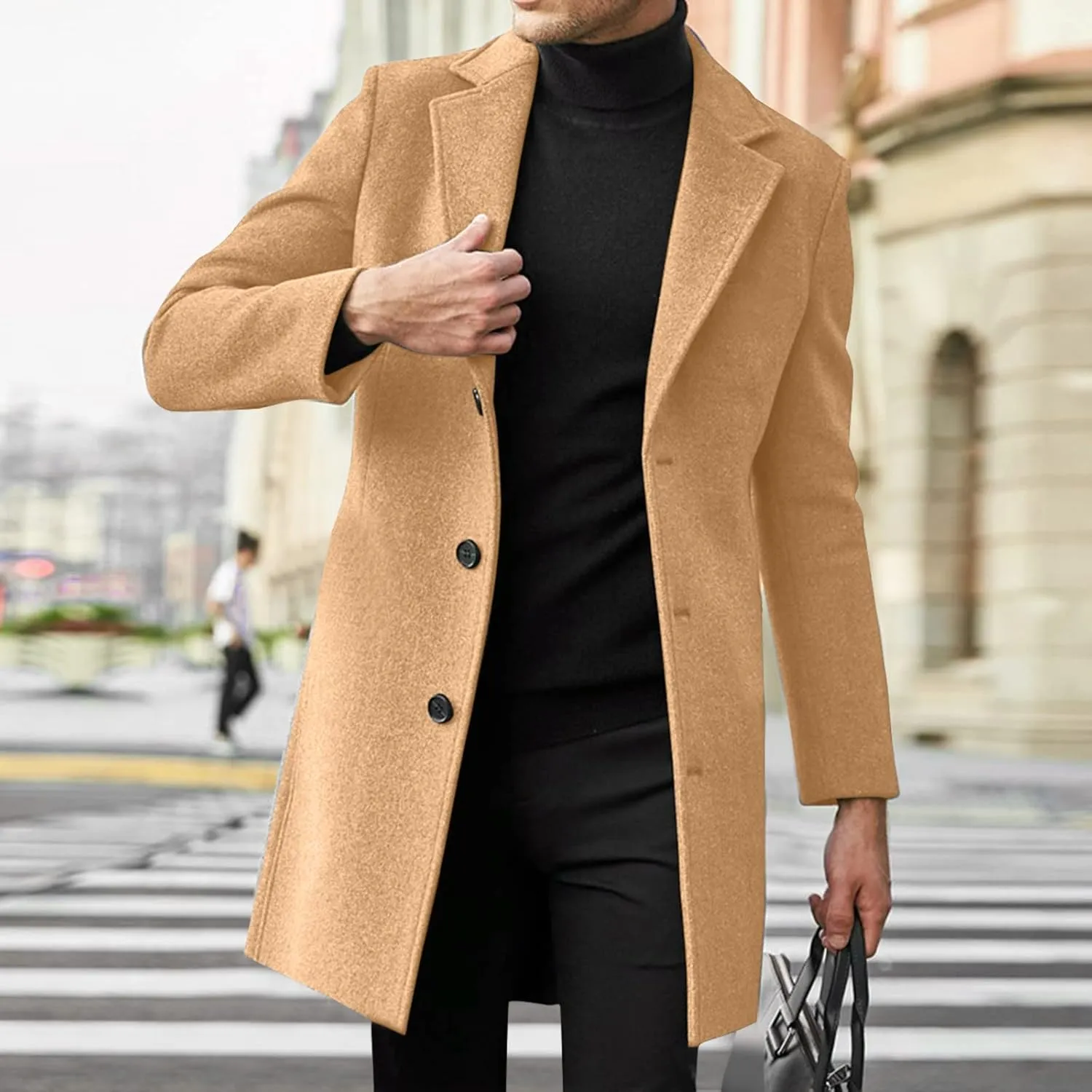 LCMTWX Men's Winter Thickened Warm Coats Stand Collar Knitted Splice Sweater Coat Casual Cardigan Stylish Mens Winter
