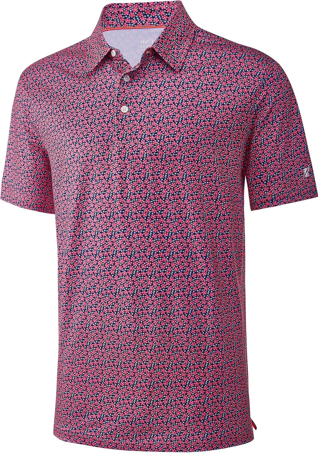 Mens Golf Shirt Short Sleeve Dry Fit Print Moisture Wicking Performance Patterns Collared Polo Shirt