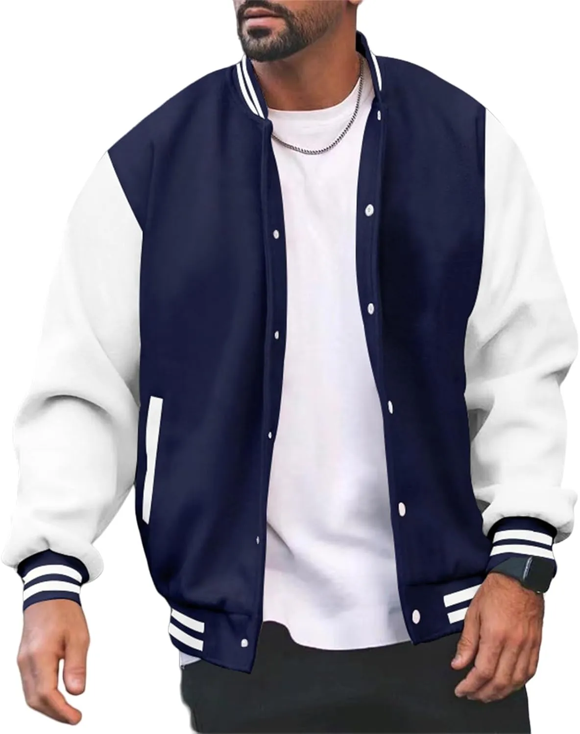Men's Varsity Letterman Jacket College Baseball High School Bomber Jacket Lightweight Slim Fit Jackets for Men Women