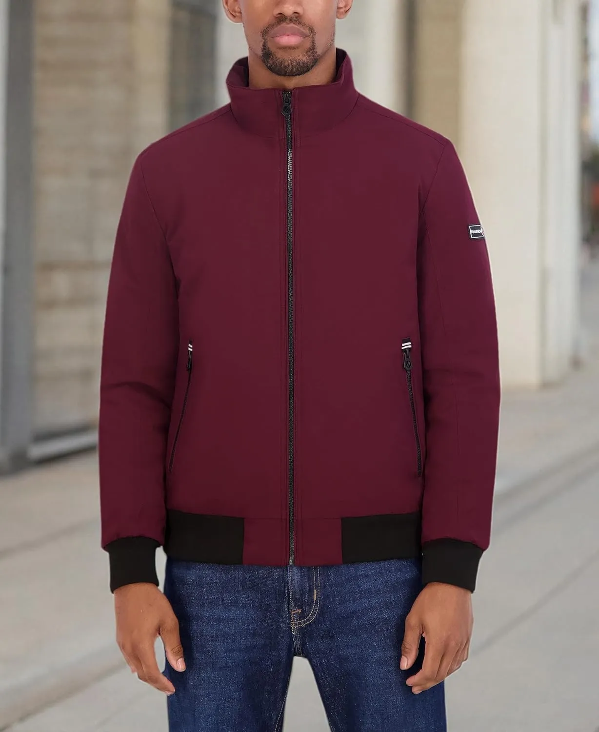 Nautica Men's Bomber Jacket  Windbreaker, Water-Resistant, Waterproof, Golf, Hiking, Boating, Casual Wear