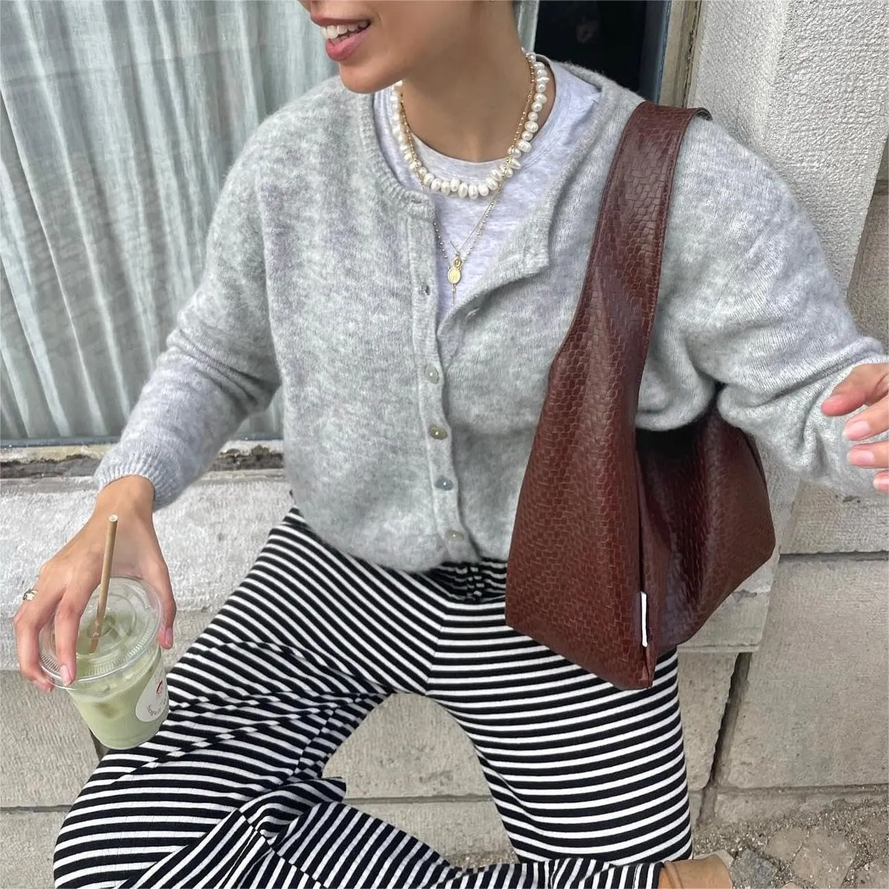 Sastianaen Women Y2k Cardigan Sweater Long Sleeve Button Down Cropped Sweater Coat Knit Lady Jacket 2024 Outwear