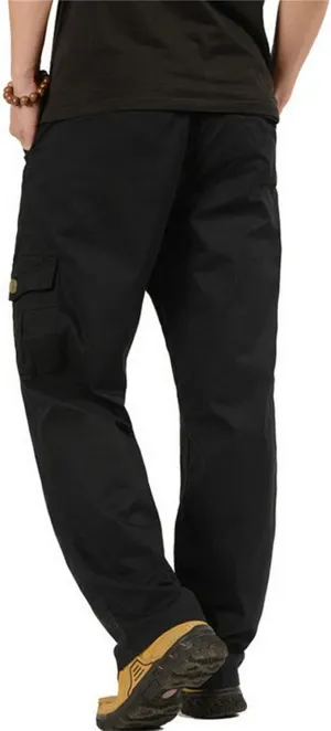 Sobrisah Men's Lightweight Pull on Casual Pants Full Elastic Waist Cargo Work Chef Pants Regular/Loose Fit Style Sweatpants