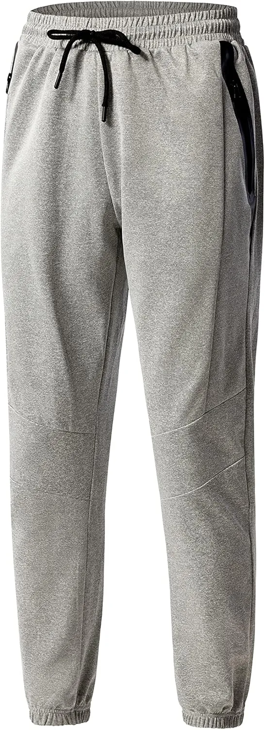 URBEX Mens Sweatpants with Zipper Pockets, Elastic Bottom Joggers Pants for Gym Running Workout Training